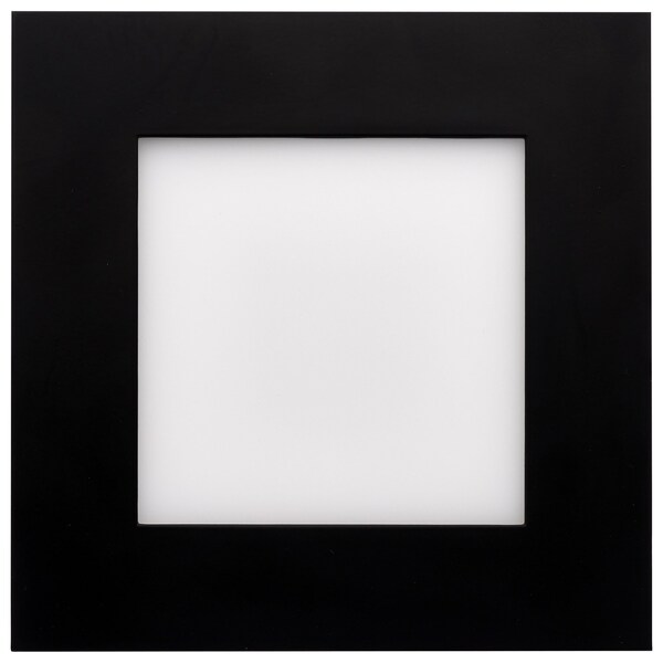 12W LED DW Downlight, Edge-lit, 6 In, CCT Select, 120V Dimmable, Square, Remote Drive, Black